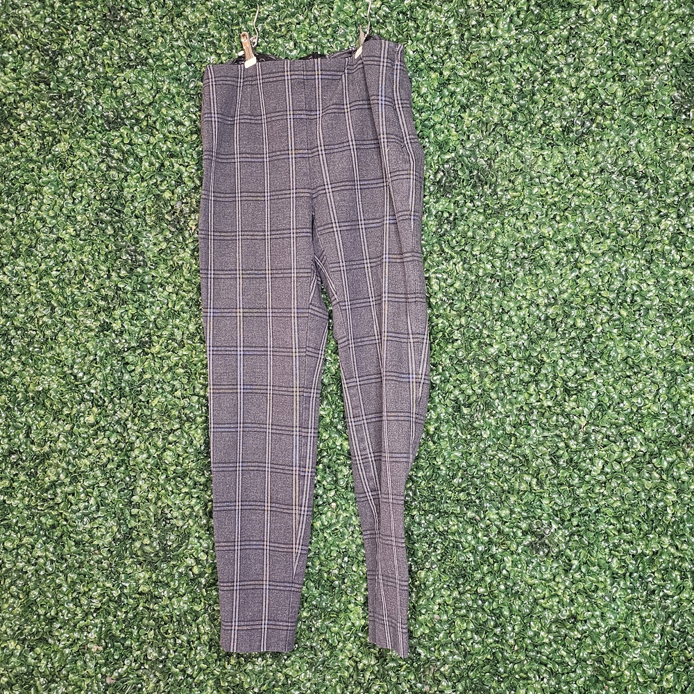 White House Black Market Gray Plaid Trousers